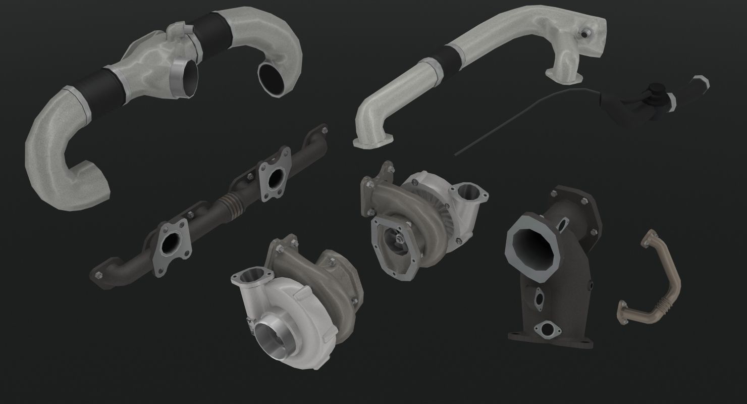 Toyota 2JZ GTE engine Low-poly 3D model_20