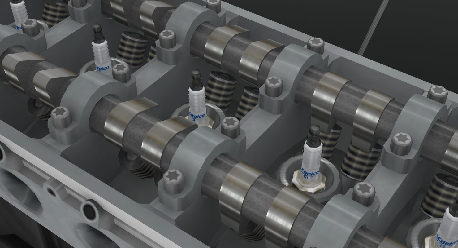 Toyota 2JZ GTE engine Low-poly 3D model_26