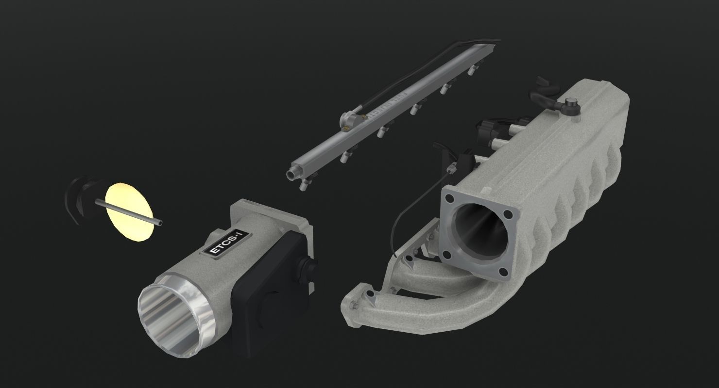 Toyota 2JZ GTE engine Low-poly 3D model_21