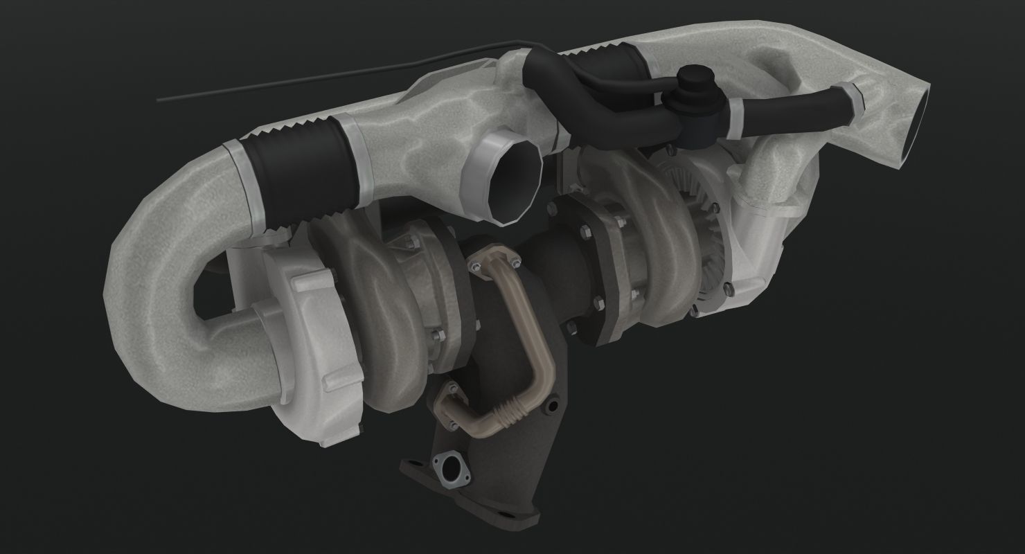 Toyota 2JZ GTE engine Low-poly 3D model_18