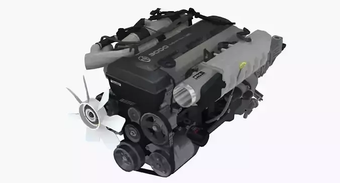 Toyota 2JZ GTE engine Low-poly 3D model