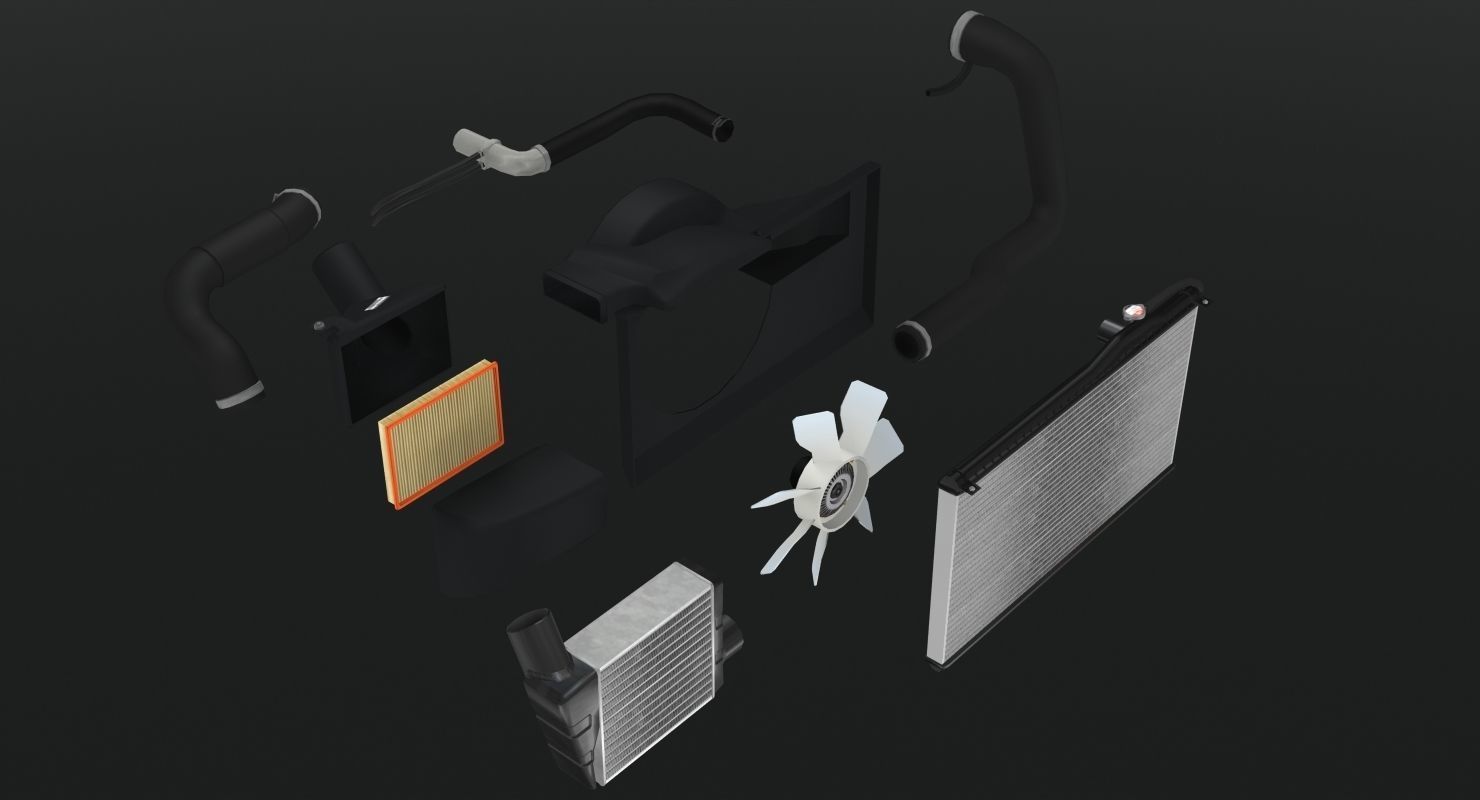 Toyota 2JZ GTE engine Low-poly 3D model_17