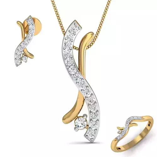 Women ring earrings pendant 3dm stl render detail 3D print model