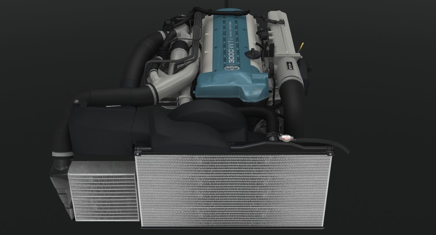 Toyota 2JZ GTE VVTi engine Low-poly 3D model_13