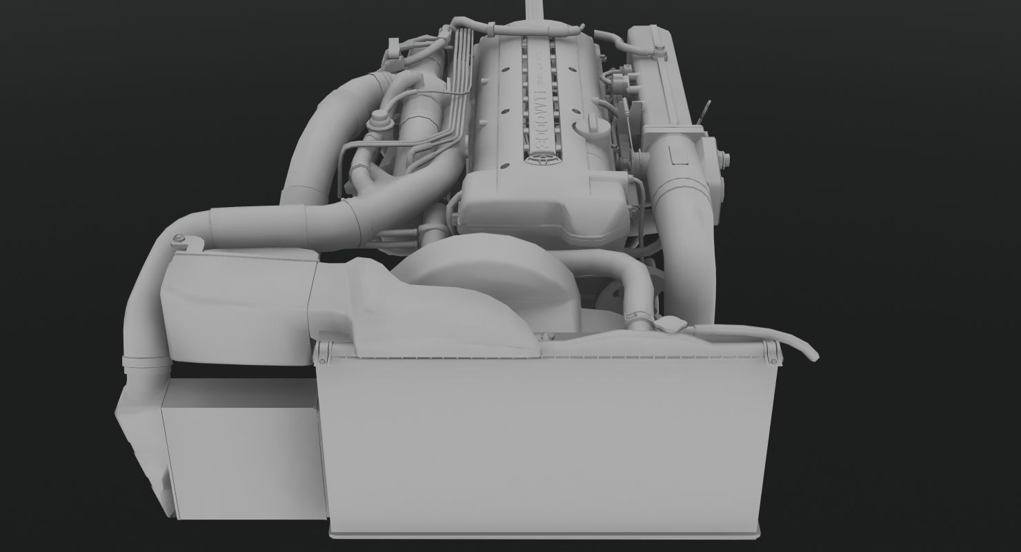 Toyota 2JZ GTE VVTi engine Low-poly 3D model_14