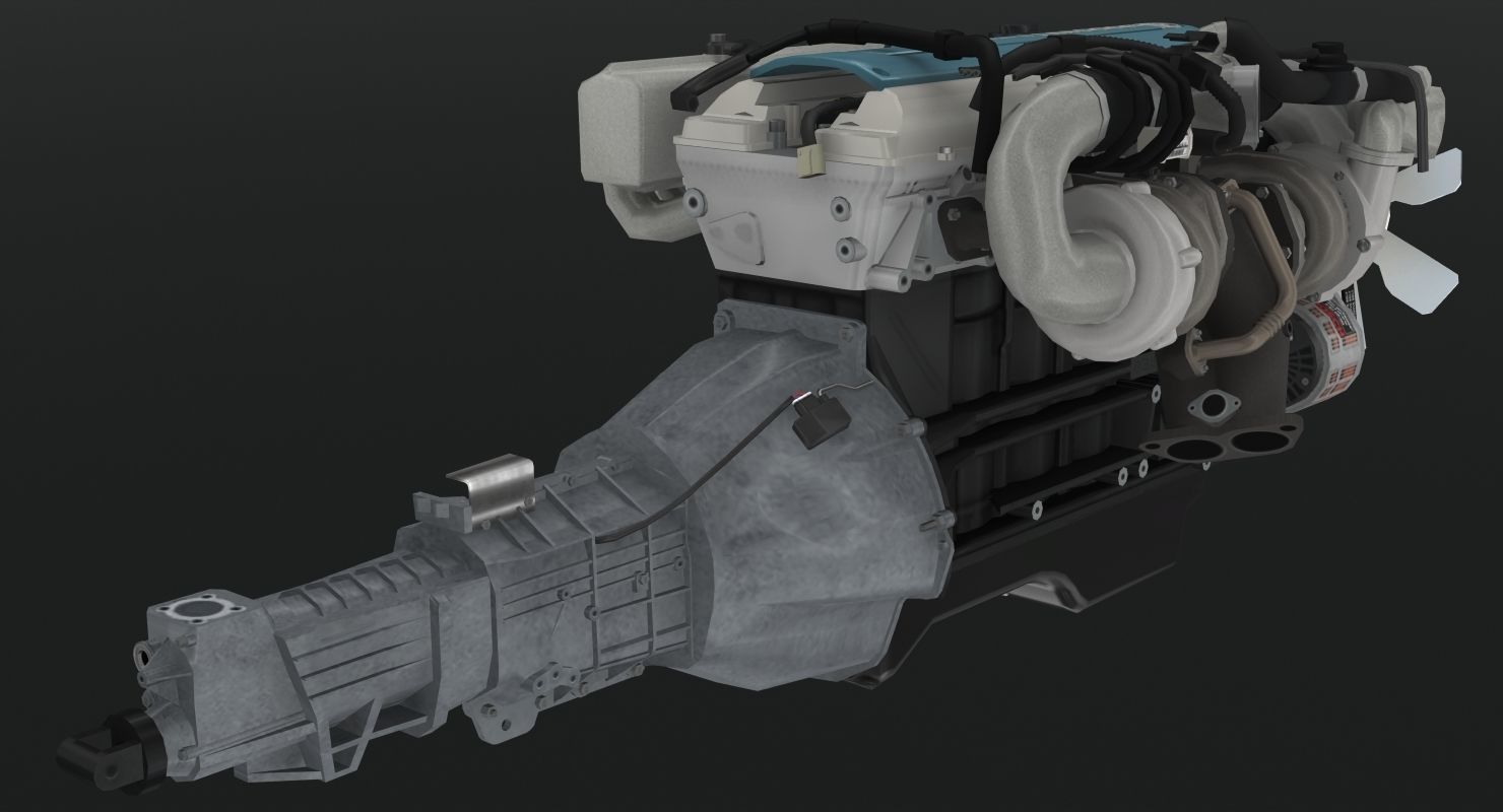 Toyota 2JZ GTE VVTi engine Low-poly 3D model_7