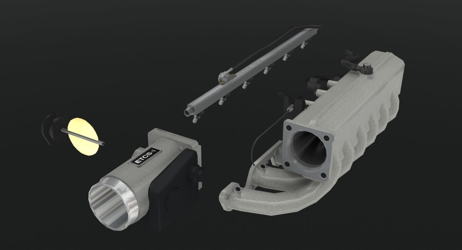 Toyota 2JZ GTE VVTi engine Low-poly 3D model_21