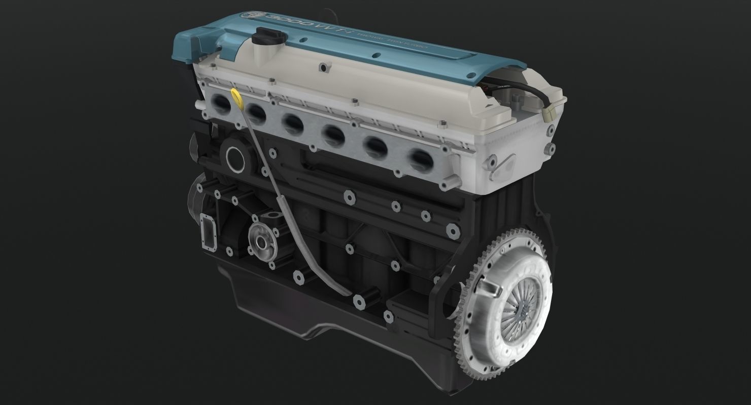 Toyota 2JZ GTE VVTi engine Low-poly 3D model_24