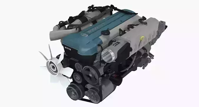 Toyota 2JZ GTE VVTi engine Low-poly 3D model