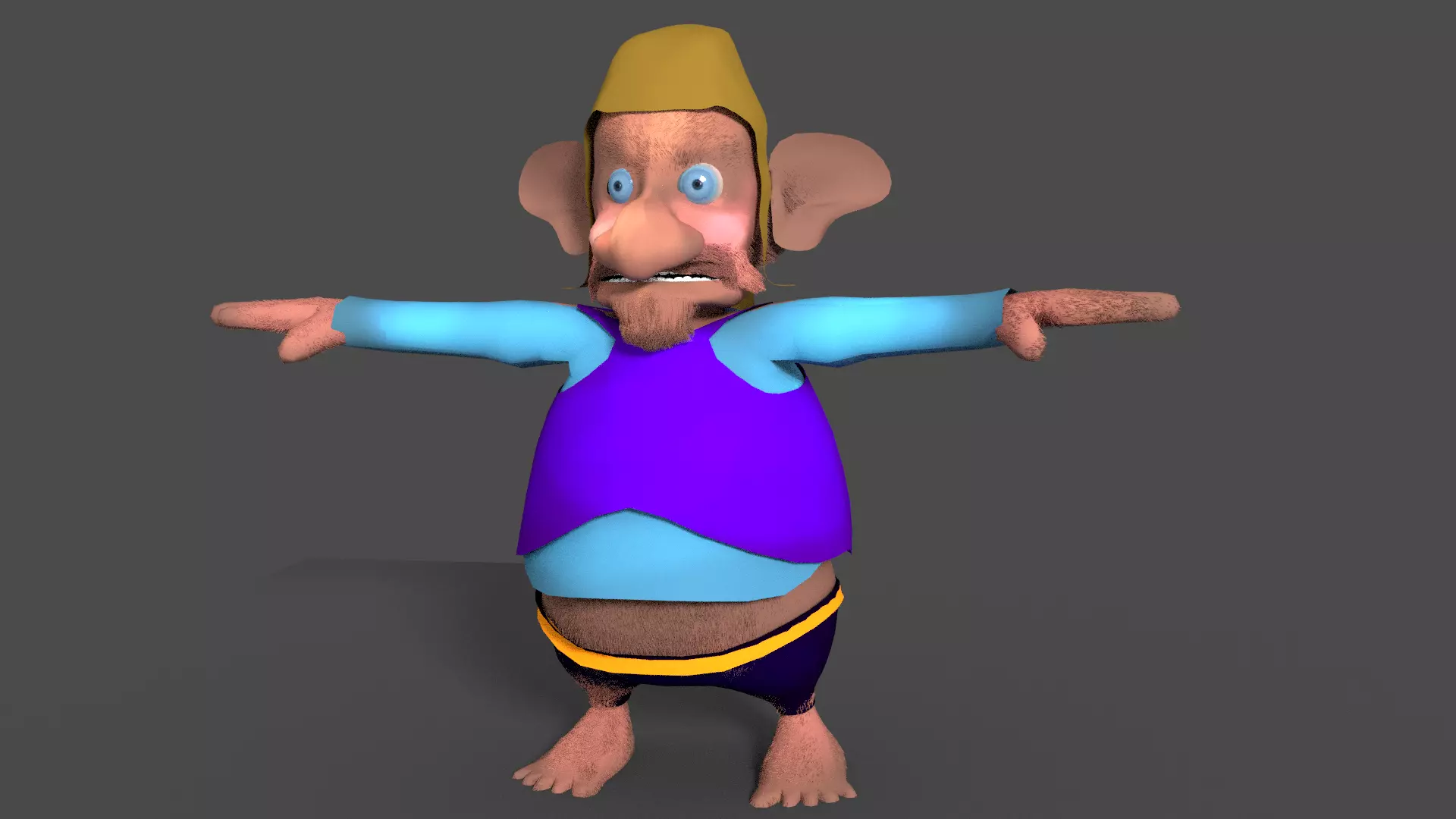 dwarf 3d lowpoly cartoon character 3D model