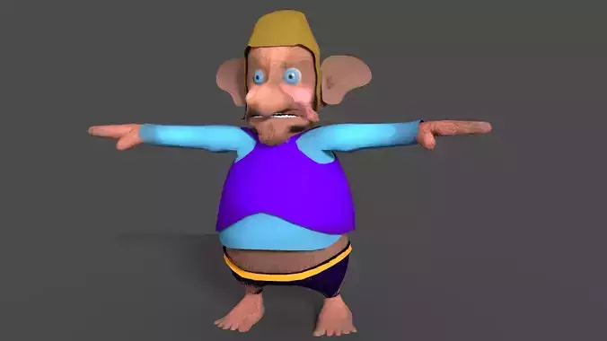 dwarf 3d lowpoly cartoon character 3D model