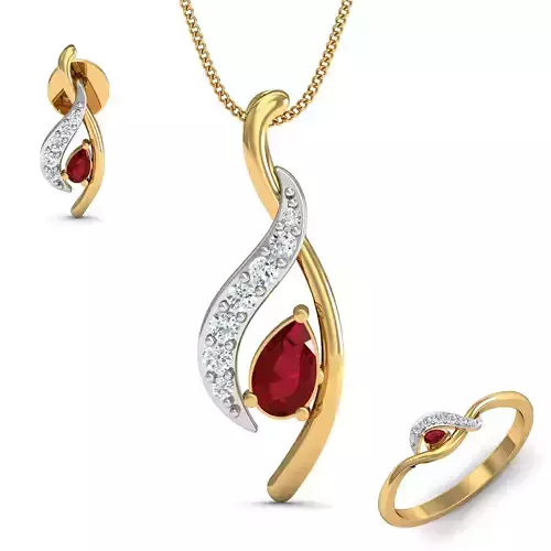 Women ring earrings pendant 3dm stl render detail 3D print model