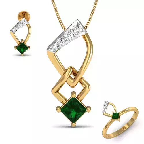 Women ring earrings pendant 3dm stl render detail 3D print model