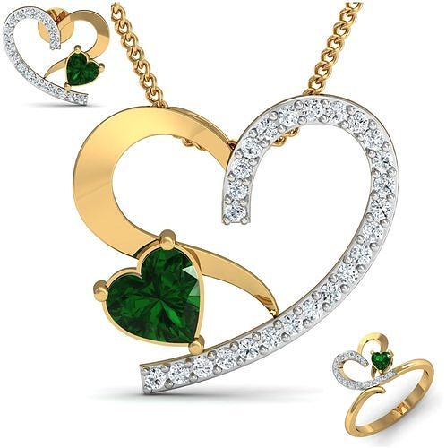 Women ring earrings pendant 3dm stl render detail 3D print model 3D print model