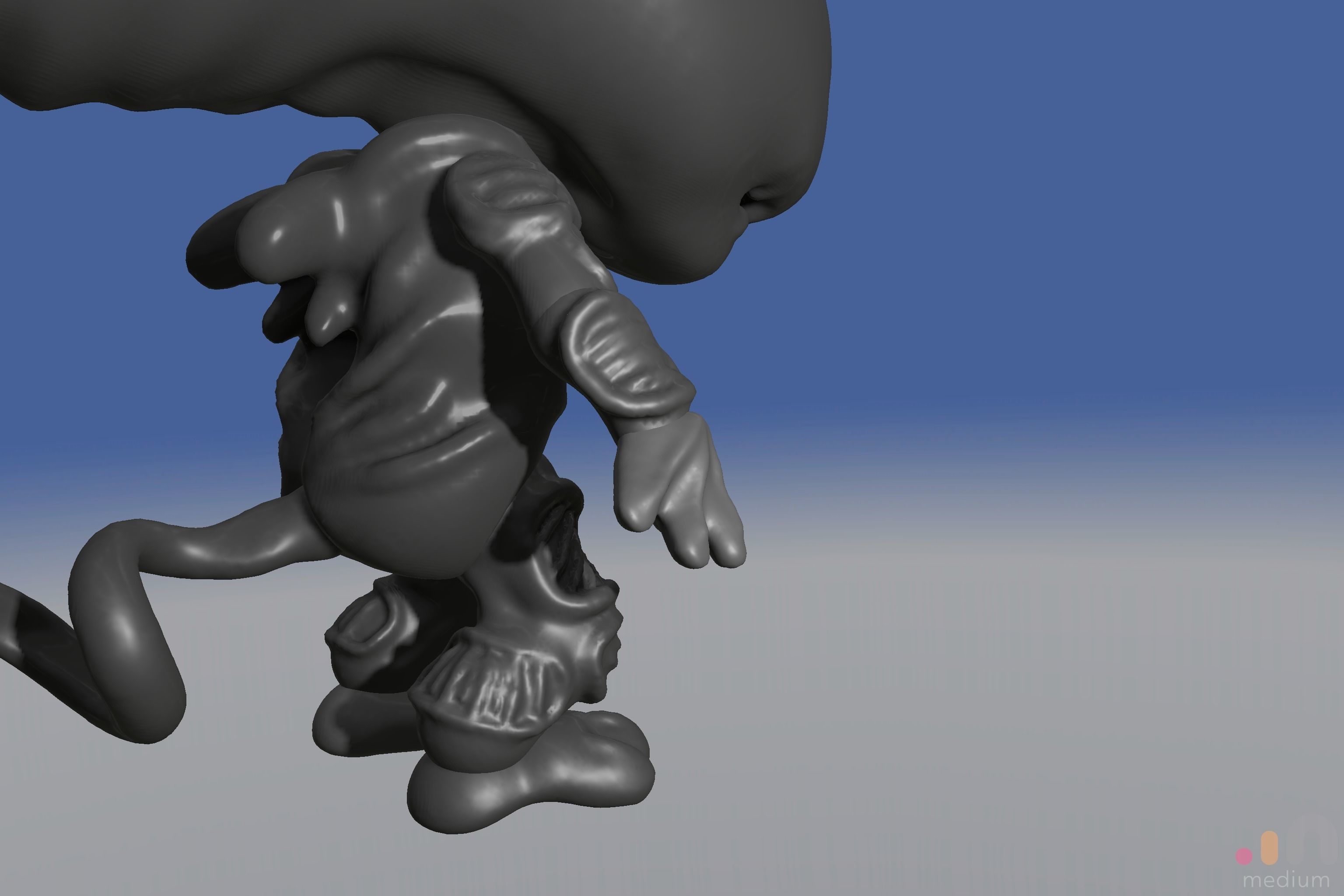 Xenomorph Alien Baby   Posable 3D model_32
