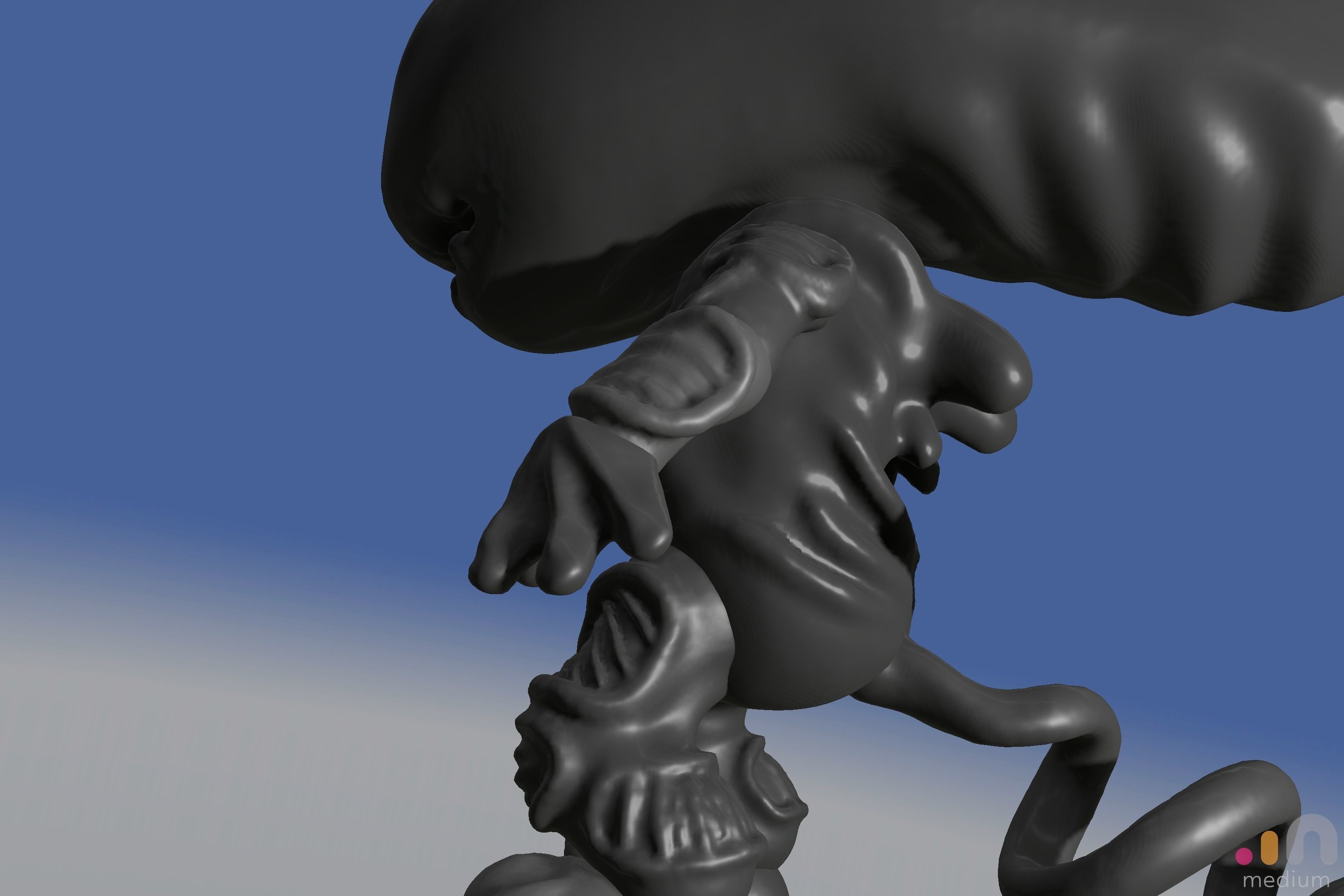 Xenomorph Alien Baby   Posable 3D model_35