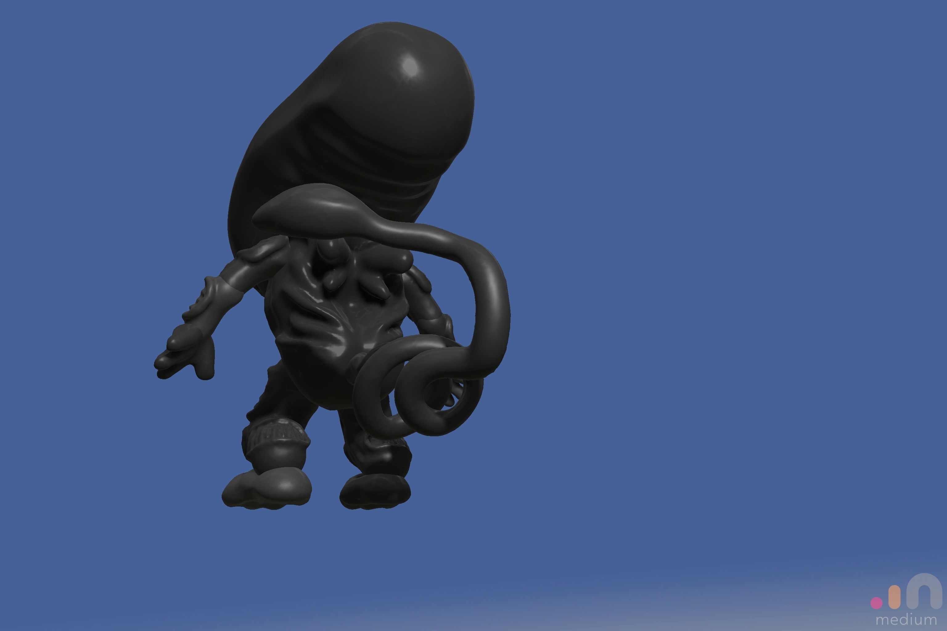 Xenomorph Alien Baby   Posable 3D model_24
