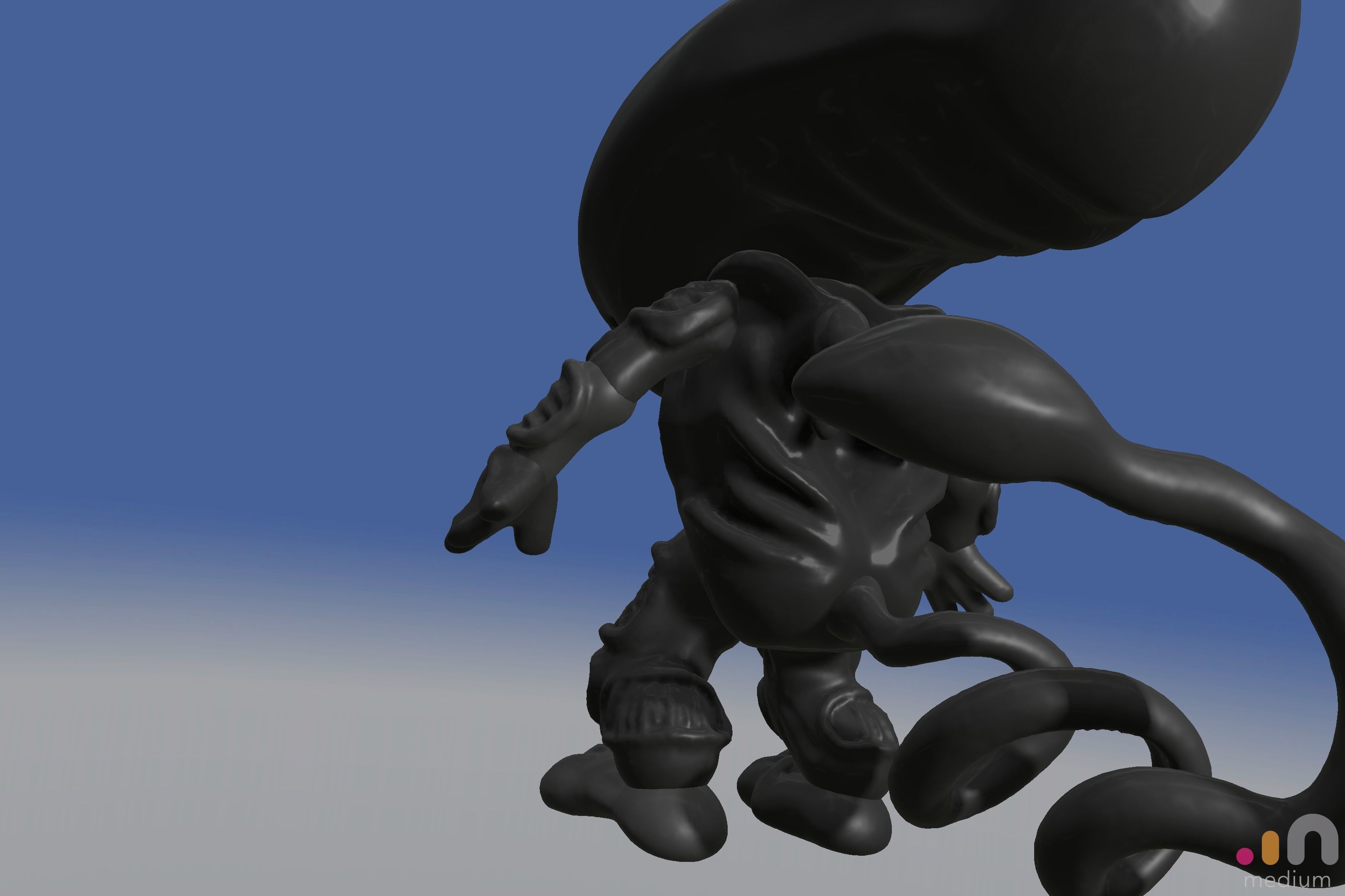 Xenomorph Alien Baby   Posable 3D model_15