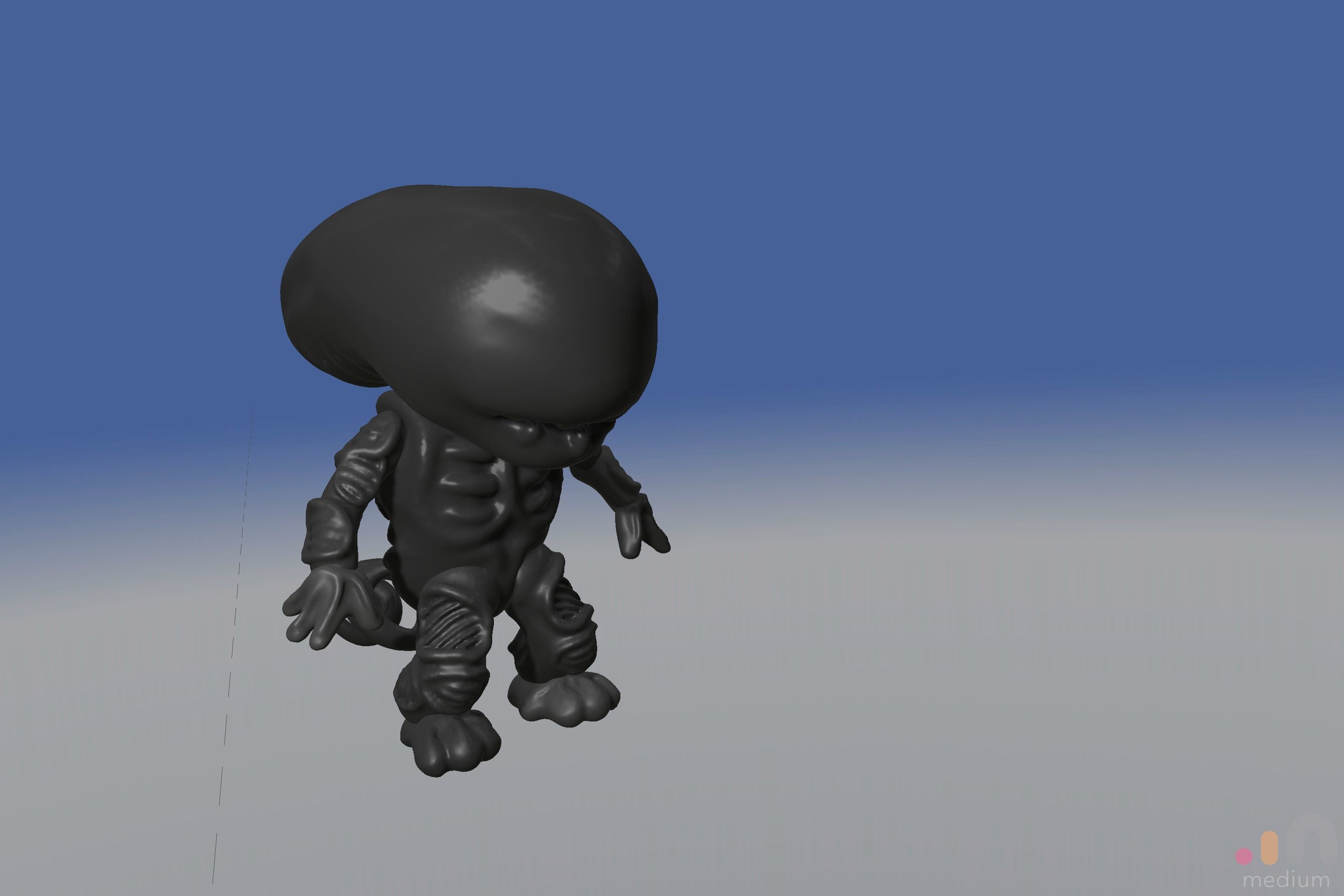 Xenomorph Alien Baby   Posable 3D model_5