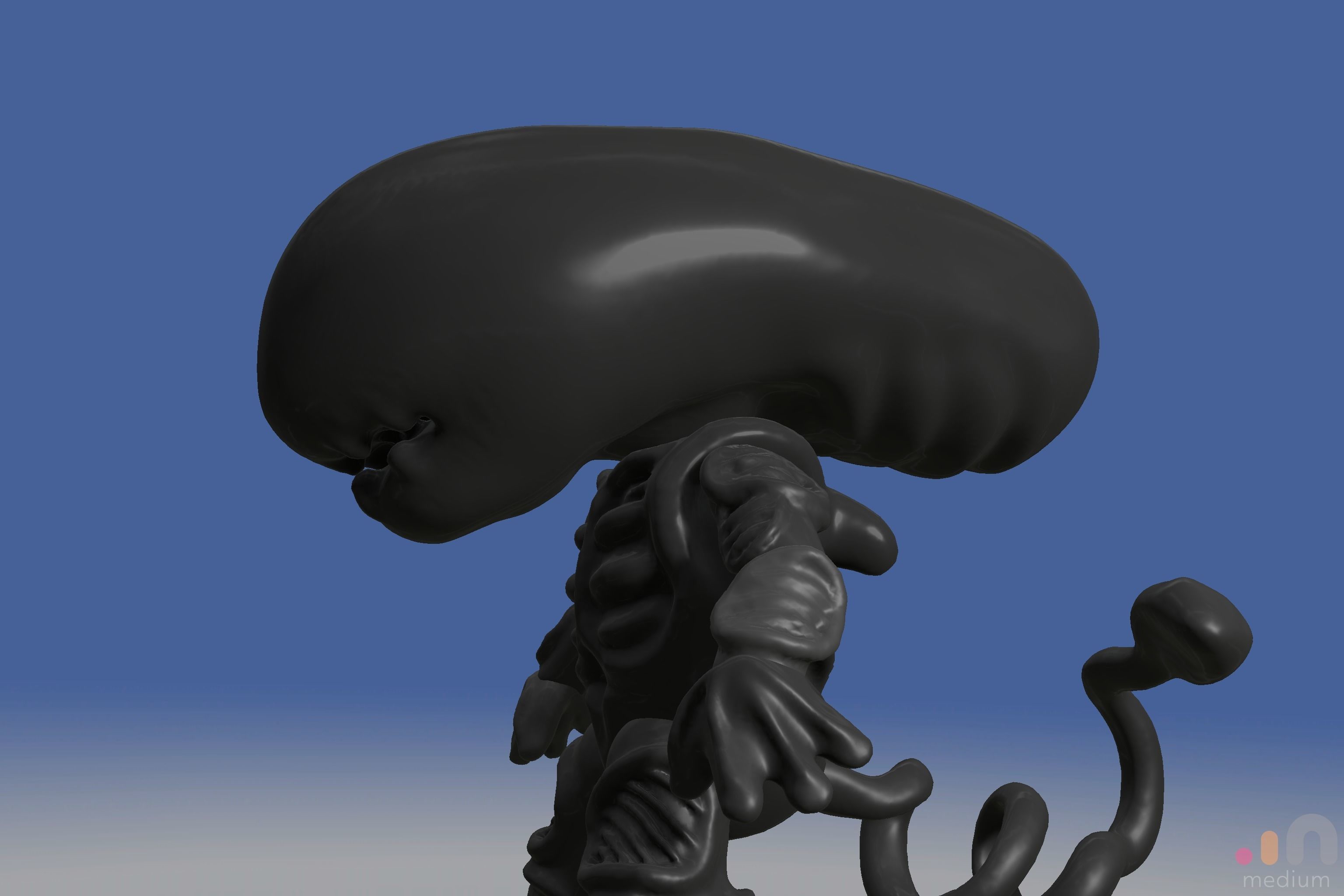 Xenomorph Alien Baby   Posable 3D model_13