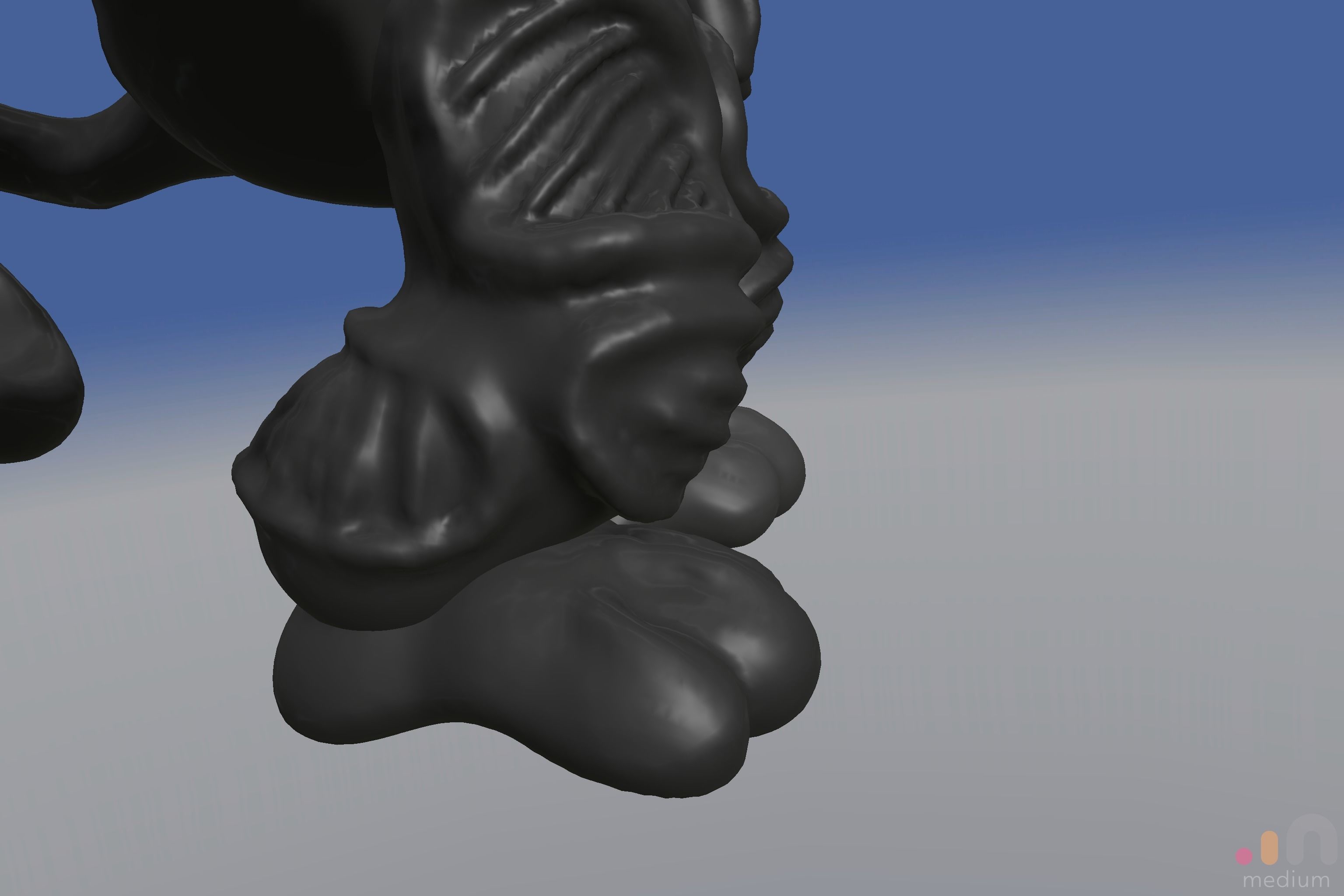 Xenomorph Alien Baby   Posable 3D model_7