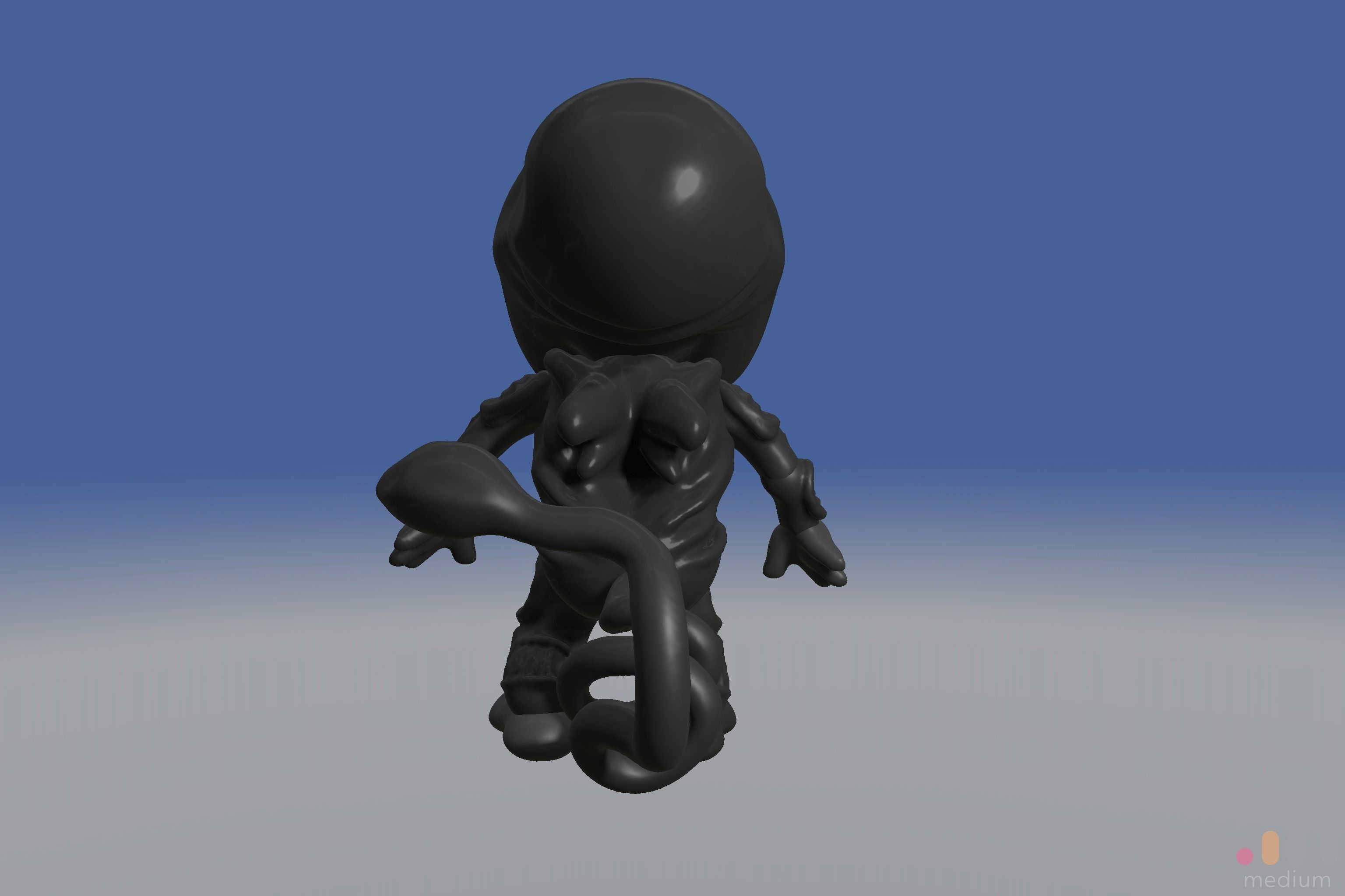 Xenomorph Alien Baby   Posable 3D model_11
