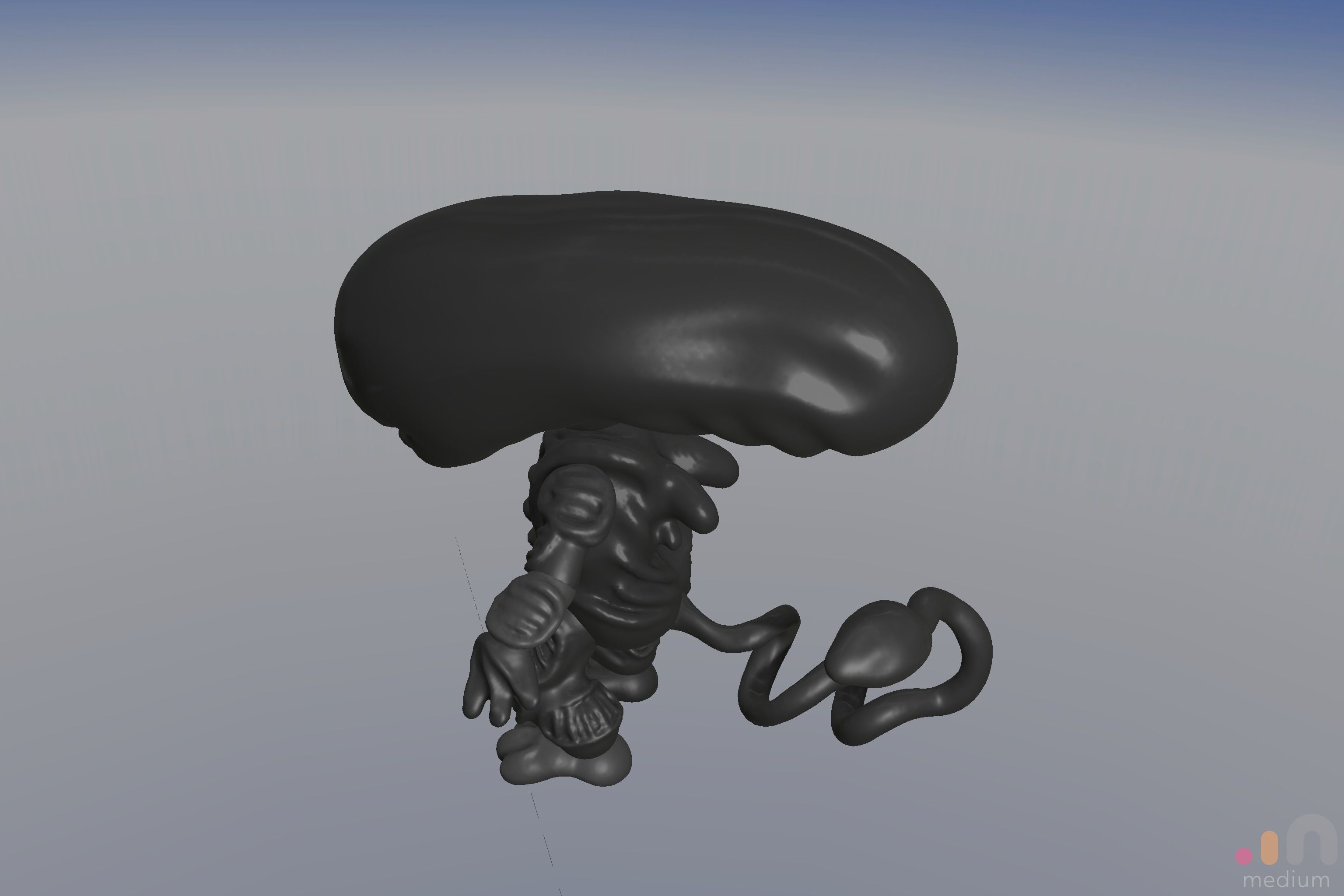 Xenomorph Alien Baby   Posable 3D model_19