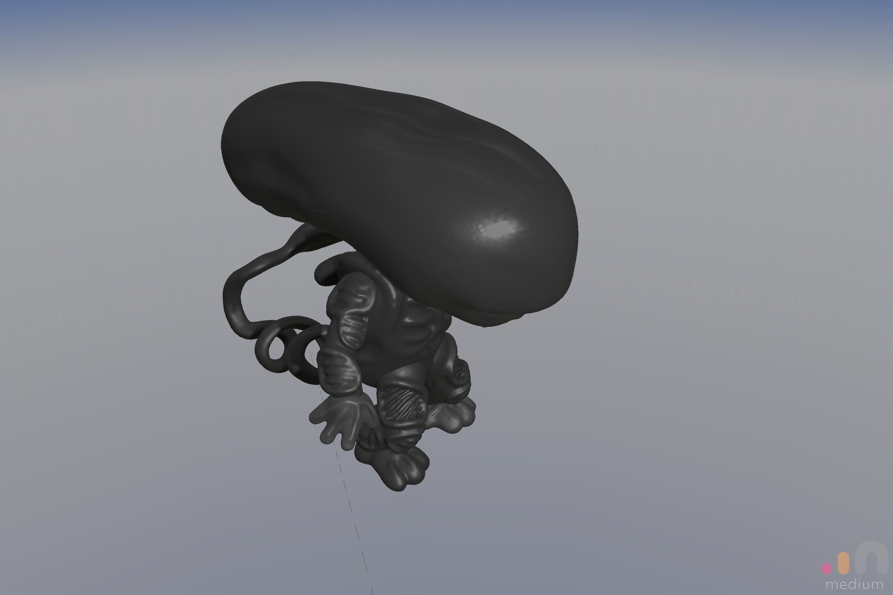 Xenomorph Alien Baby   Posable 3D model_22