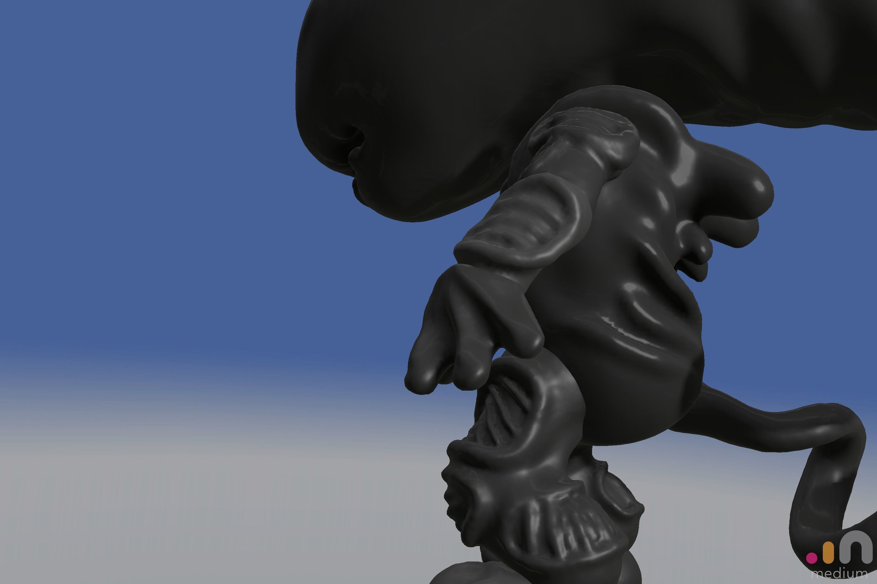 Xenomorph Alien Baby   Posable 3D model_14