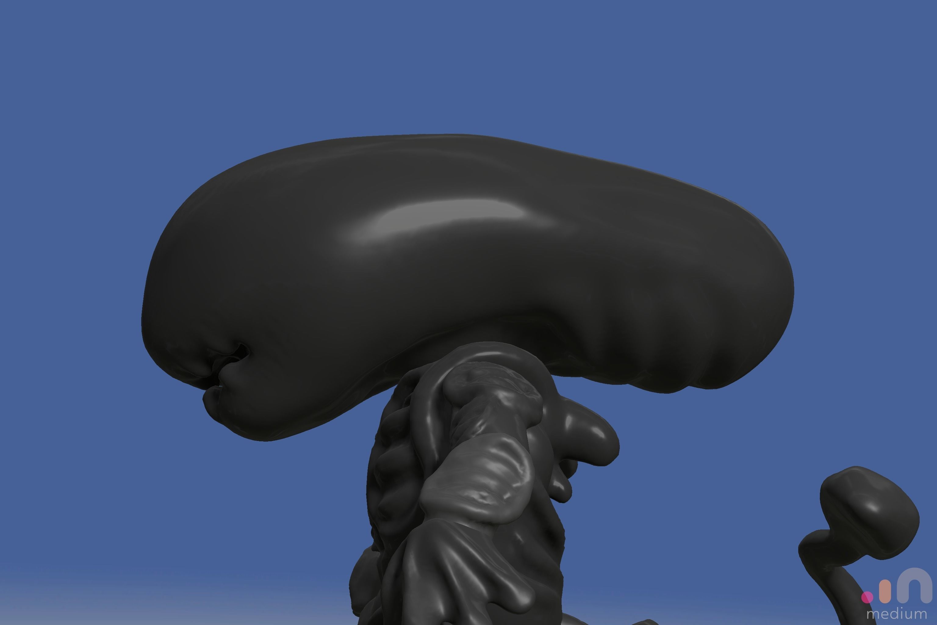 Xenomorph Alien Baby   Posable 3D model_28