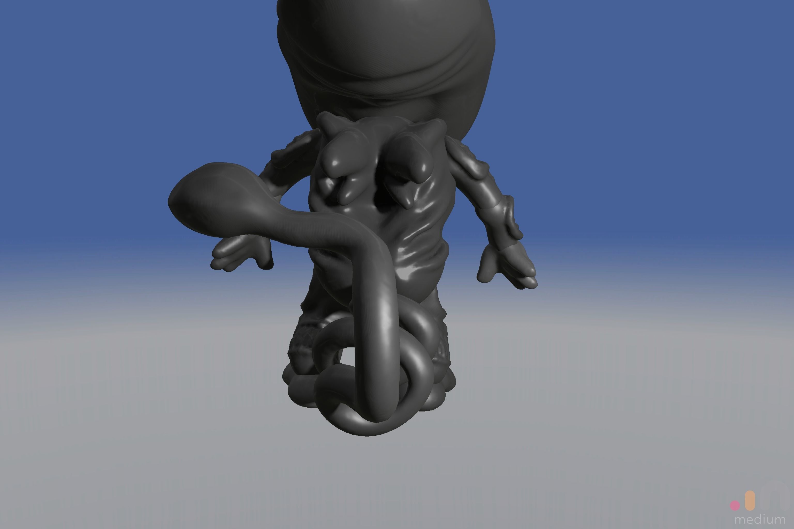 Xenomorph Alien Baby   Posable 3D model_31