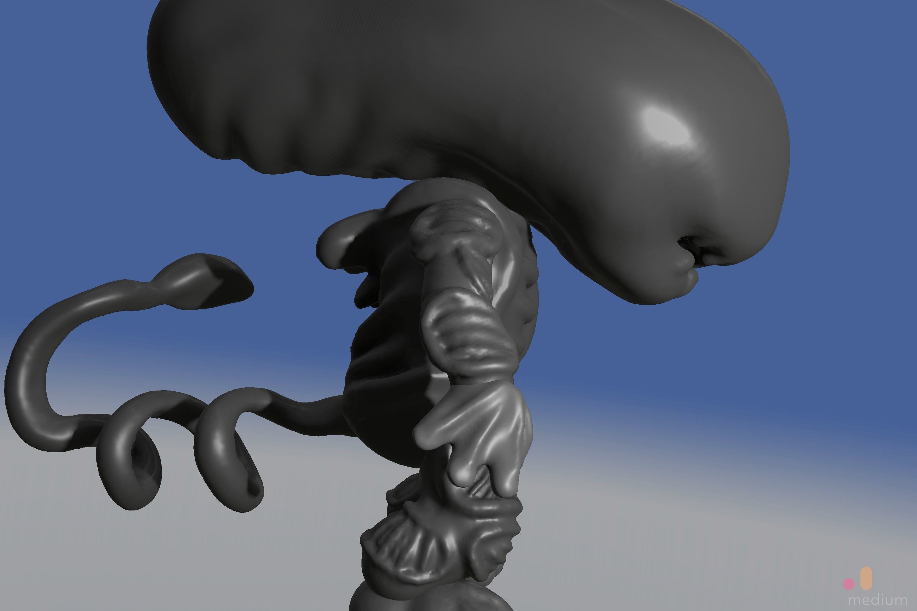 Xenomorph Alien Baby   Posable 3D model_38