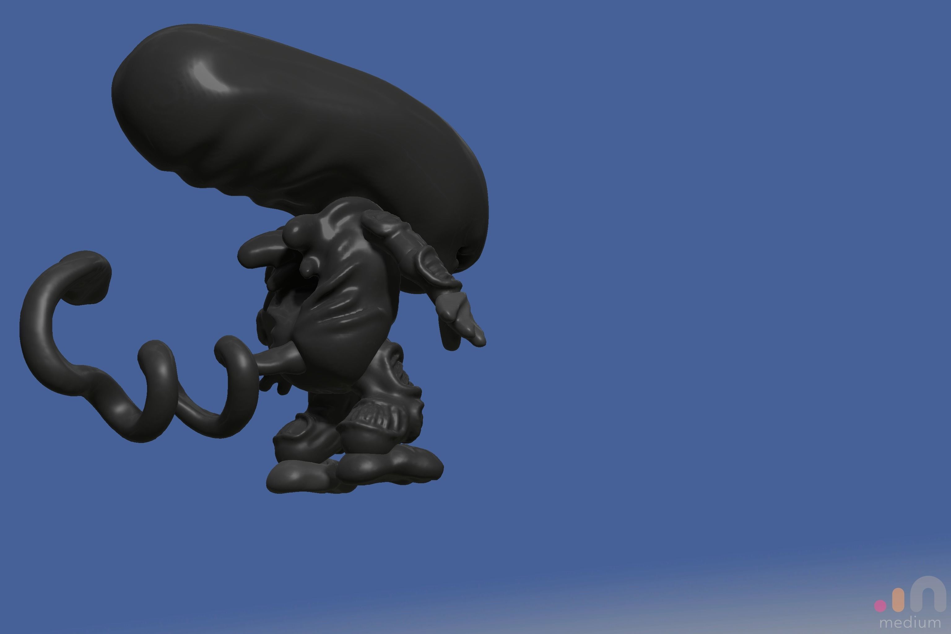 Xenomorph Alien Baby   Posable 3D model_25