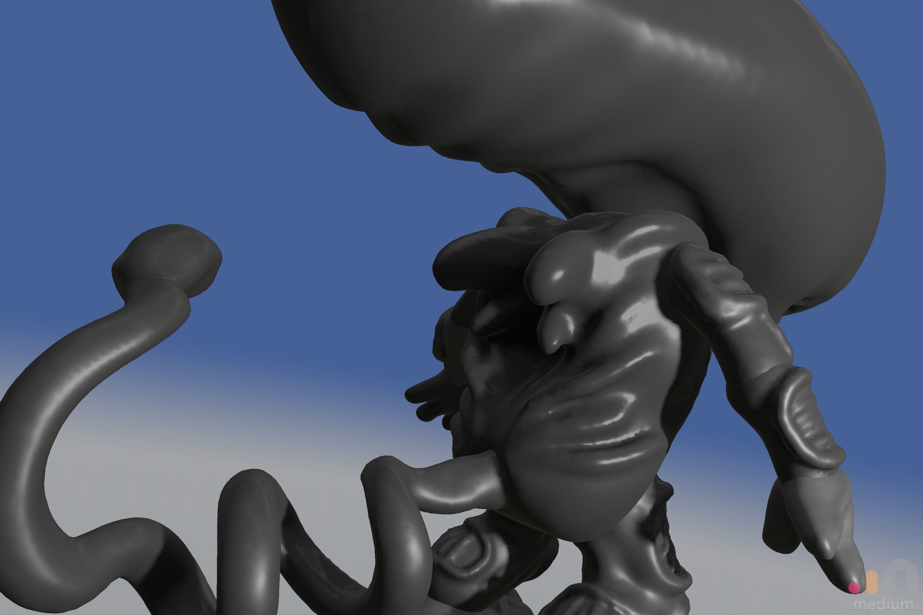 Xenomorph Alien Baby   Posable 3D model_37