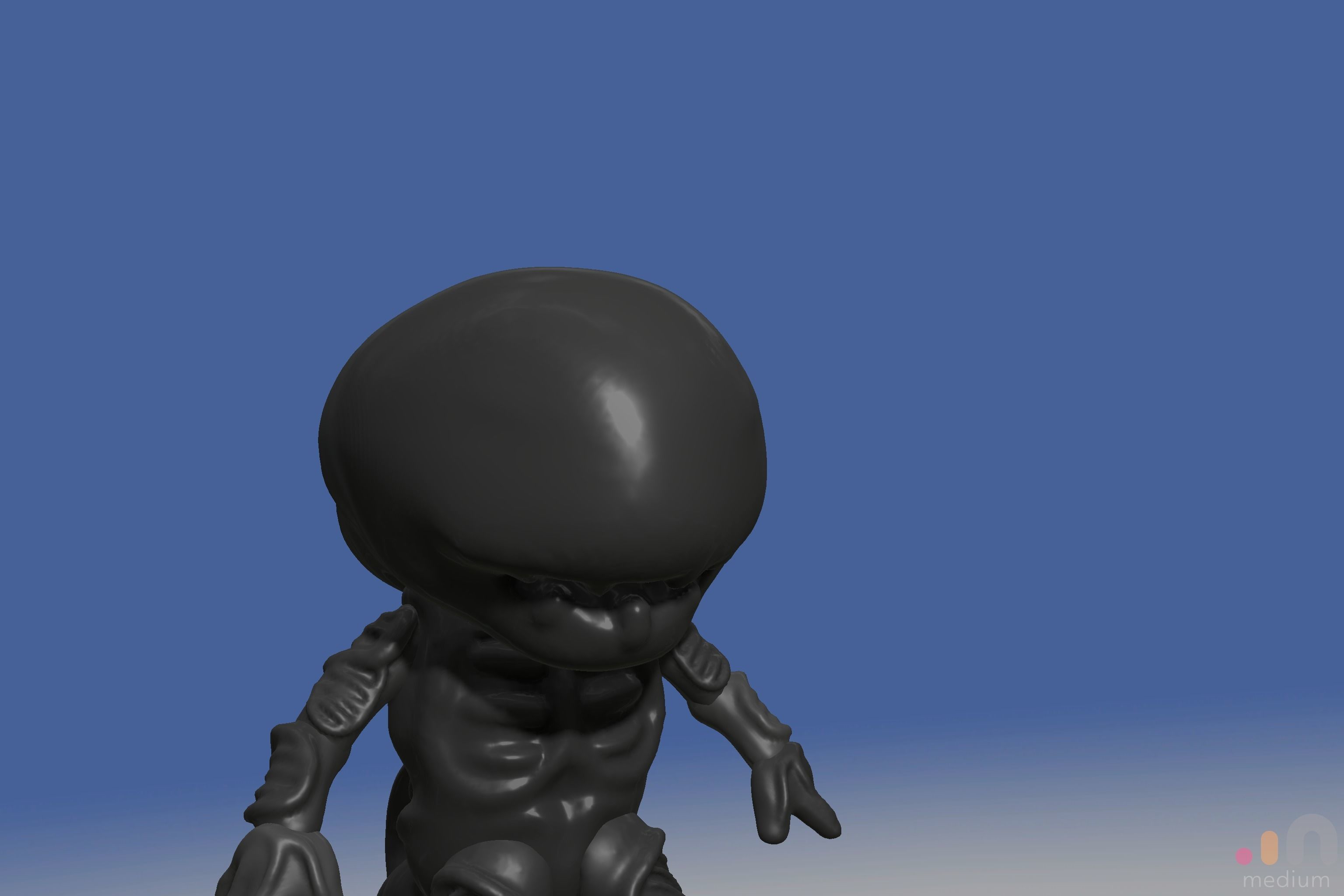Xenomorph Alien Baby   Posable 3D model_18
