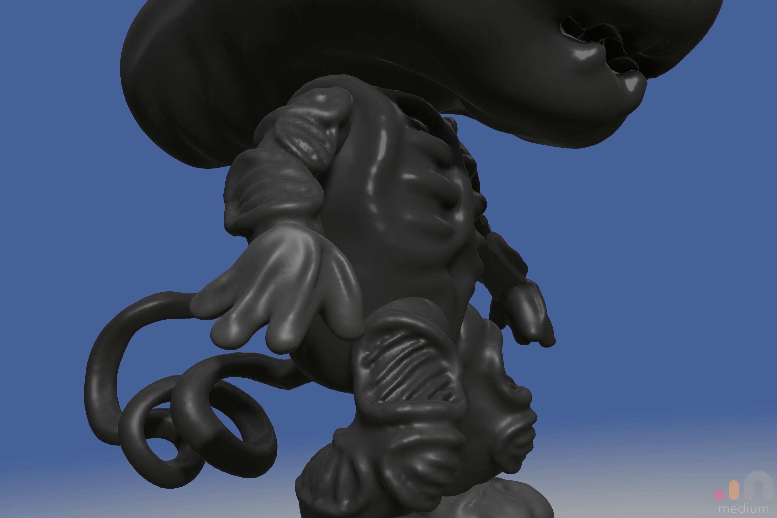 Xenomorph Alien Baby   Posable 3D model_17
