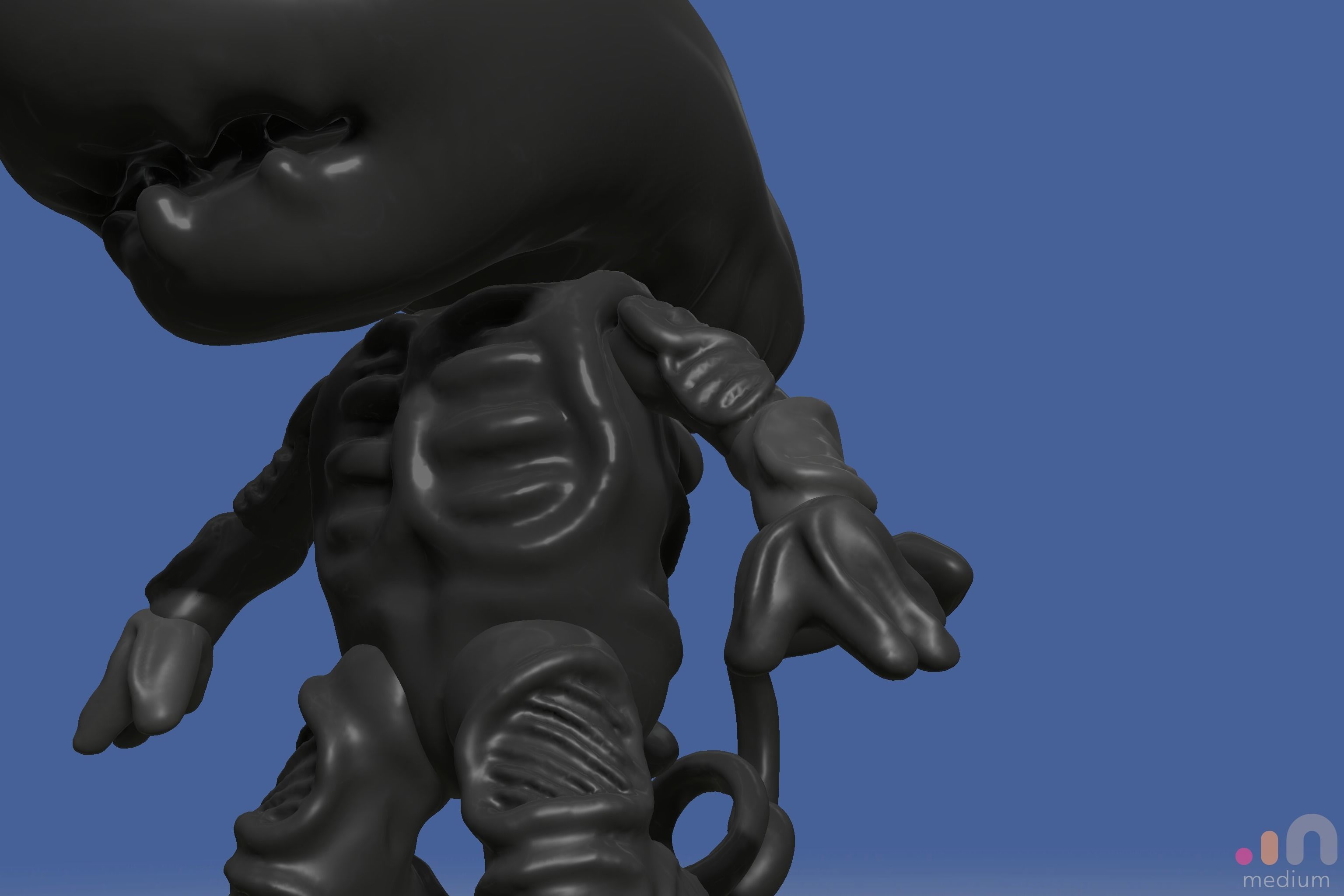 Xenomorph Alien Baby   Posable 3D model_27