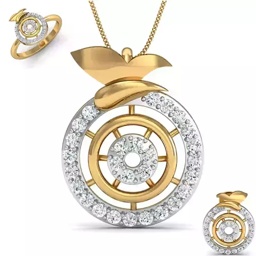 Women ring earrings pendant 3dm stl render detail 3D print model