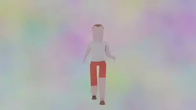 Rigged Lowpoly Character Man with shorts and tank top model