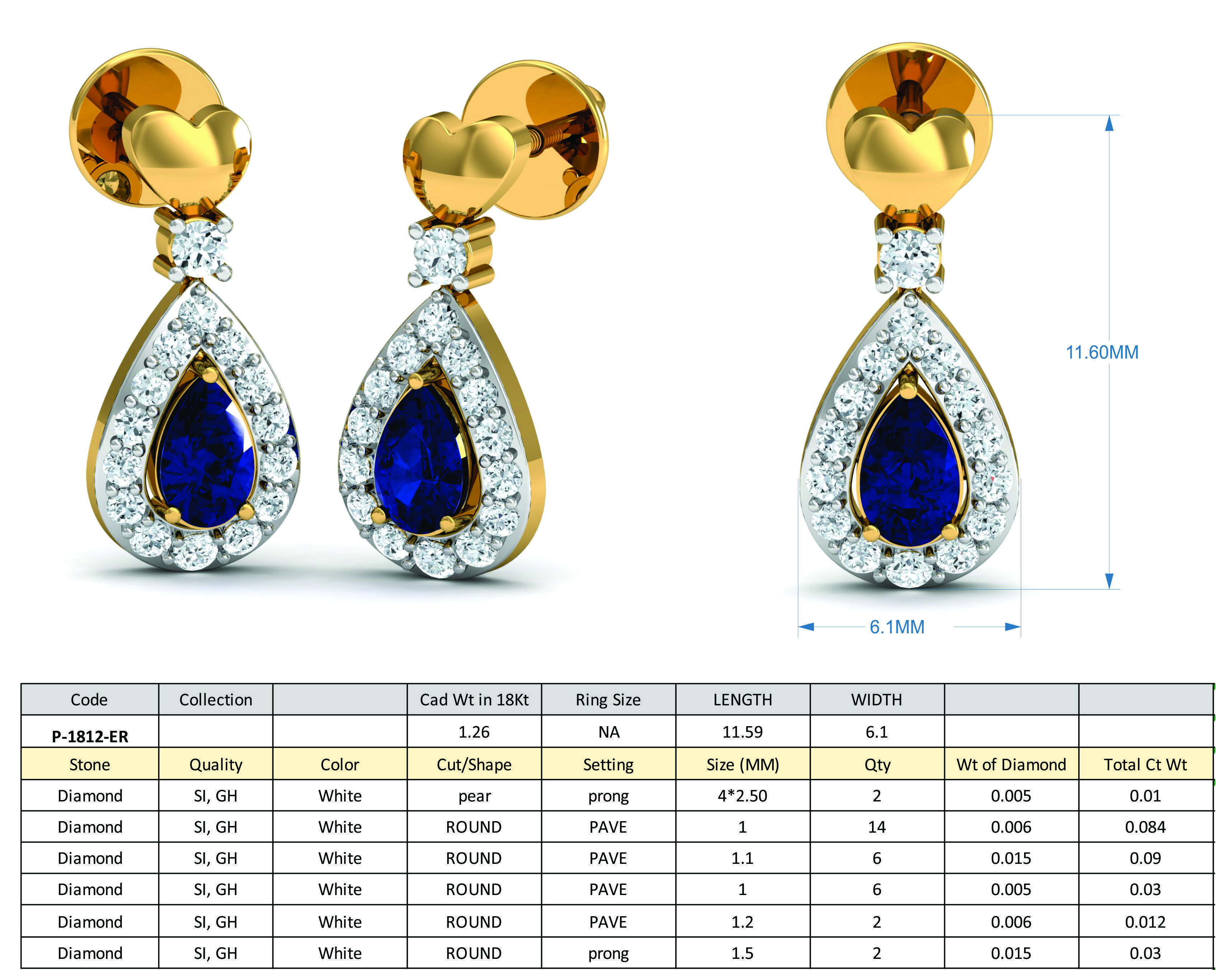 Women ring earrings pendant 3dm stl render detail 3D print model 3D print model_16