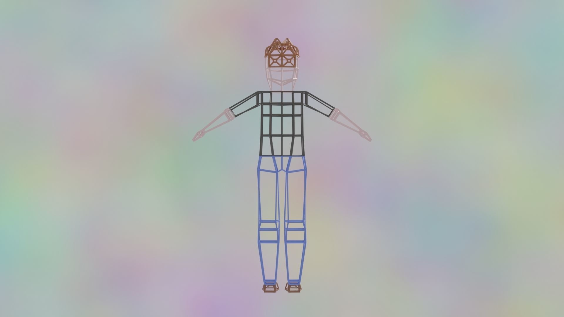 Rigged LowPoly Character Man with T-shirt and jeans 3D model Low-poly 3D model_13
