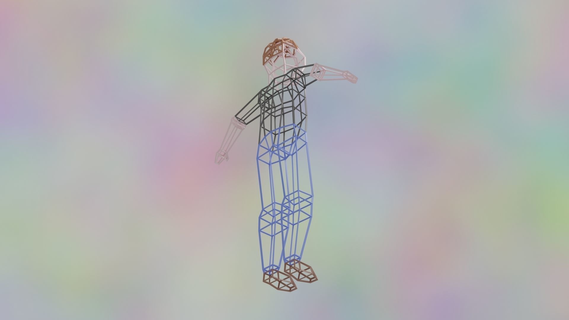 Rigged LowPoly Character Man with T-shirt and jeans 3D model Low-poly 3D model_22