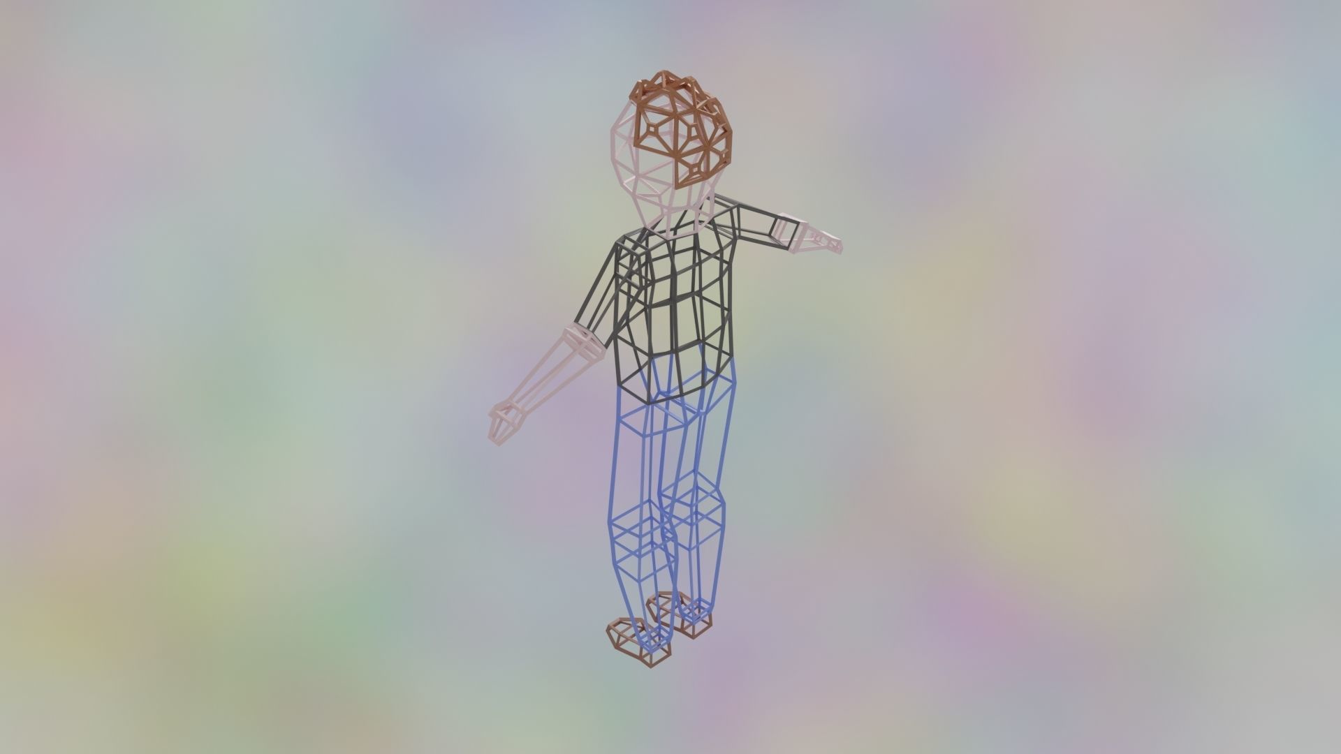 Rigged LowPoly Character Man with T-shirt and jeans 3D model Low-poly 3D model_19