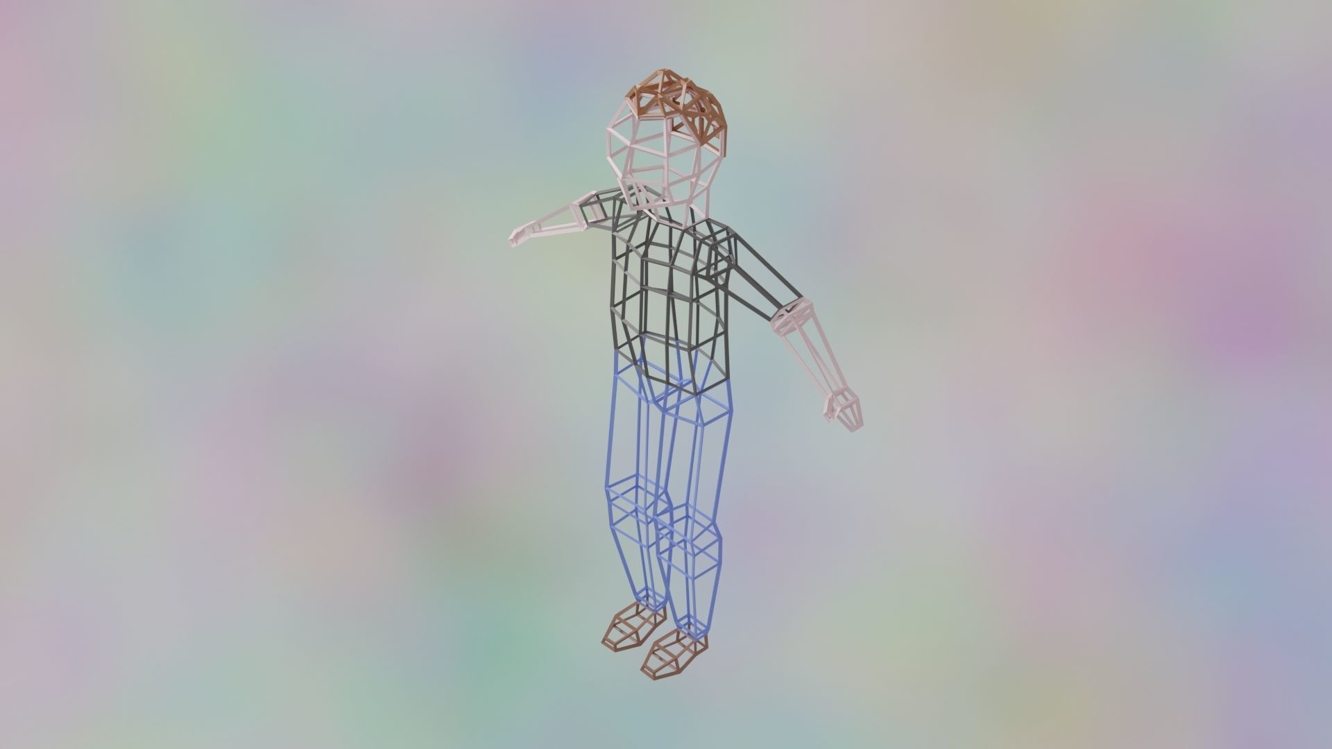 Rigged LowPoly Character Man with T-shirt and jeans 3D model Low-poly 3D model_16