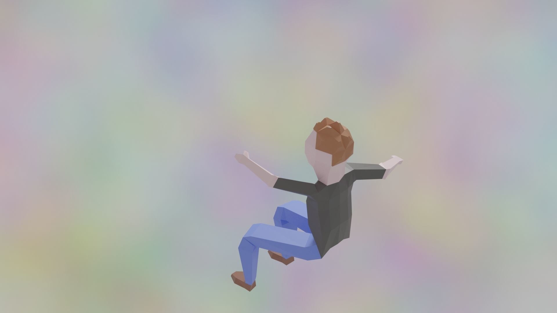 Rigged LowPoly Character Man with T-shirt and jeans 3D model Low-poly 3D model_7