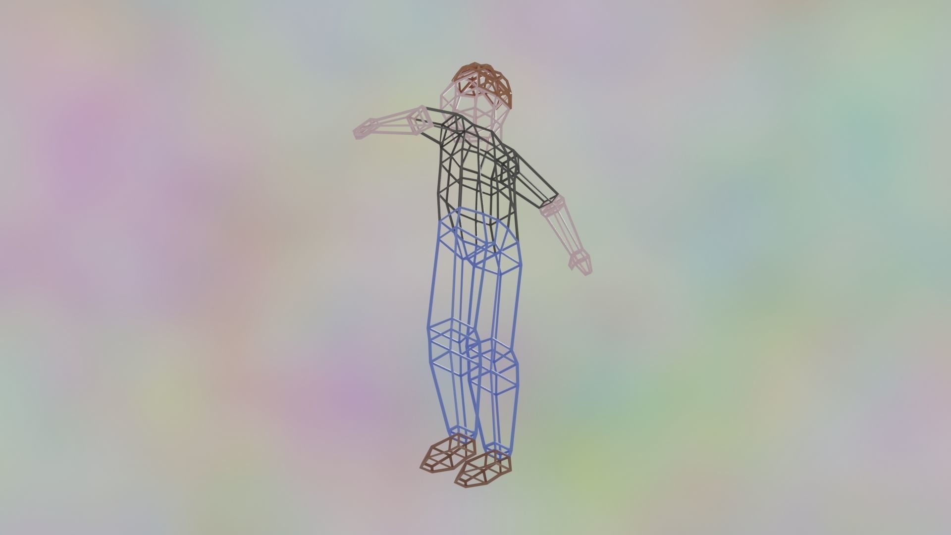 Rigged LowPoly Character Man with T-shirt and jeans 3D model Low-poly 3D model_23