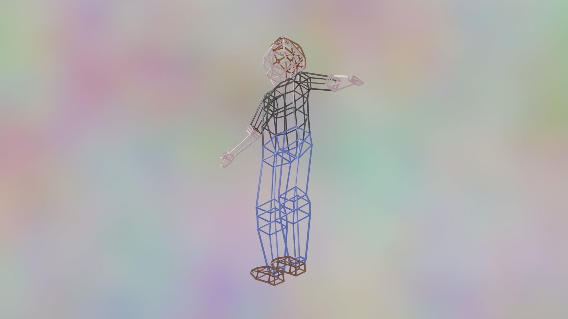 Rigged LowPoly Character Man with T-shirt and jeans 3D model Low-poly 3D model_20