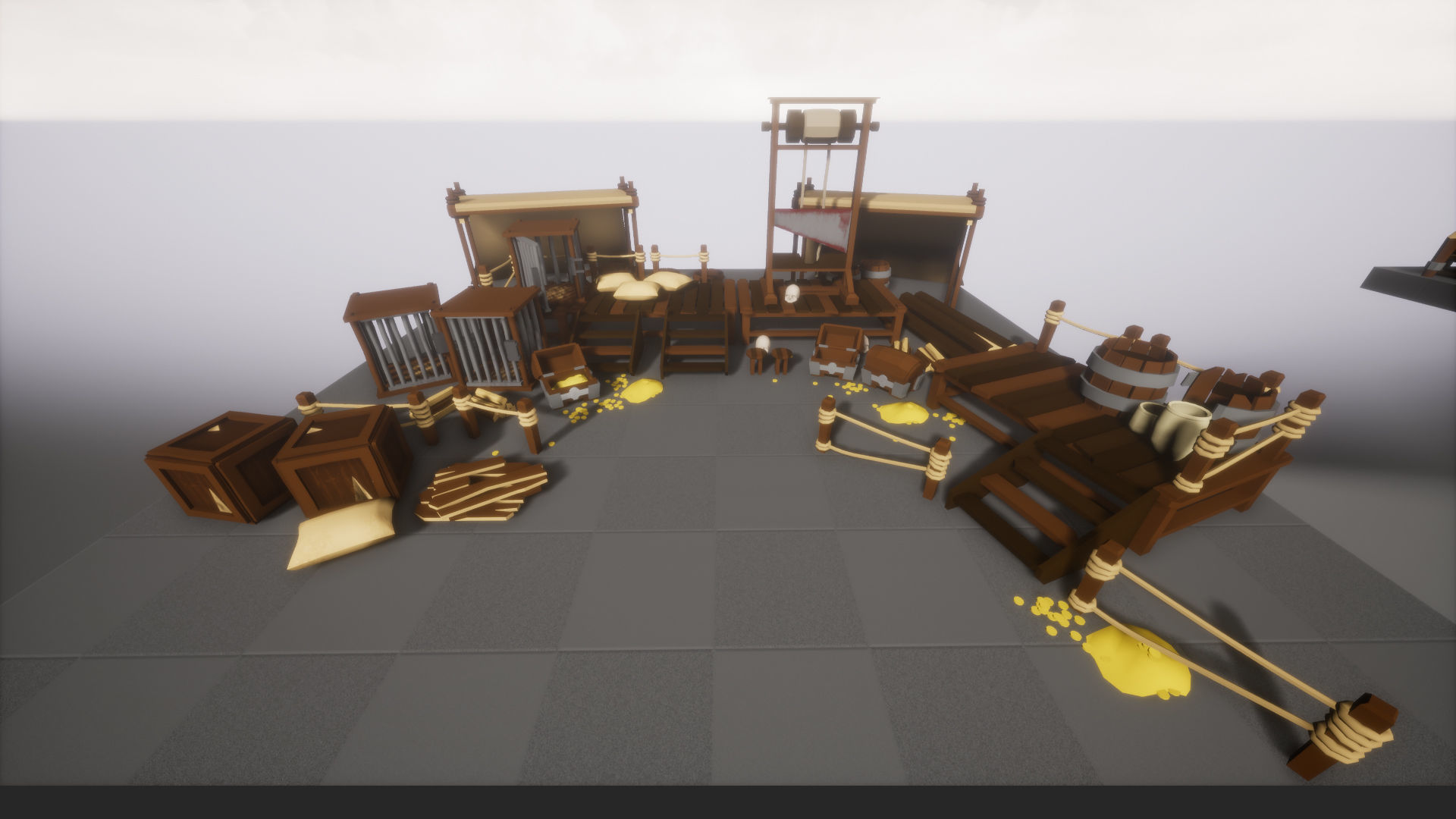 stylized medieval object Low-poly 3D model_2