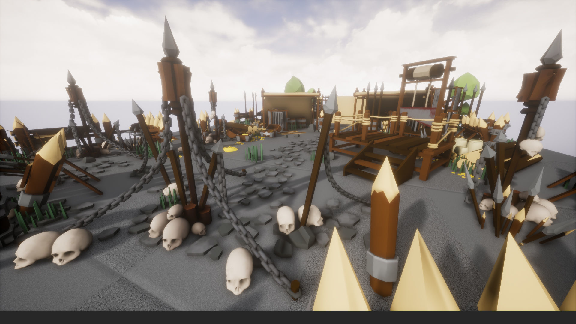 stylized medieval object Low-poly 3D model_3