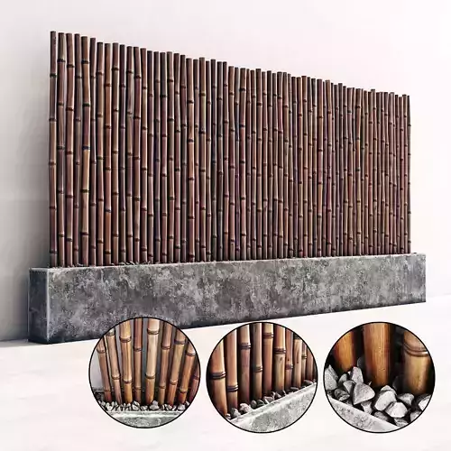Bamboo decor gravel pebble fundament concrete